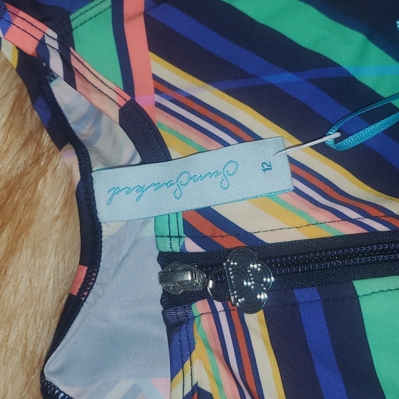 Sunsoaked Janine Ruffle puff Sleeve swimsuit sz 12 - Picture 2 of 8